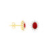 Boucles D'oreilles Puces Vladimir Or Jaune Diamant Et Rubis - Clous d'oreilles Femme | Histoire d’Or