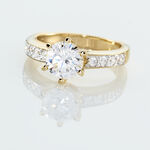 Bague Solitaire Stevie Plaqu&eacute; Or Jaune Oxyde De Zirconium - Bagues solitaires Femme | Histoire d&rsquo;Or