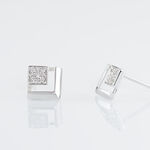 Boucles D'oreilles Puces Liana Or Blanc Diamant - Clous d'oreilles Femme | Histoire d&rsquo;Or