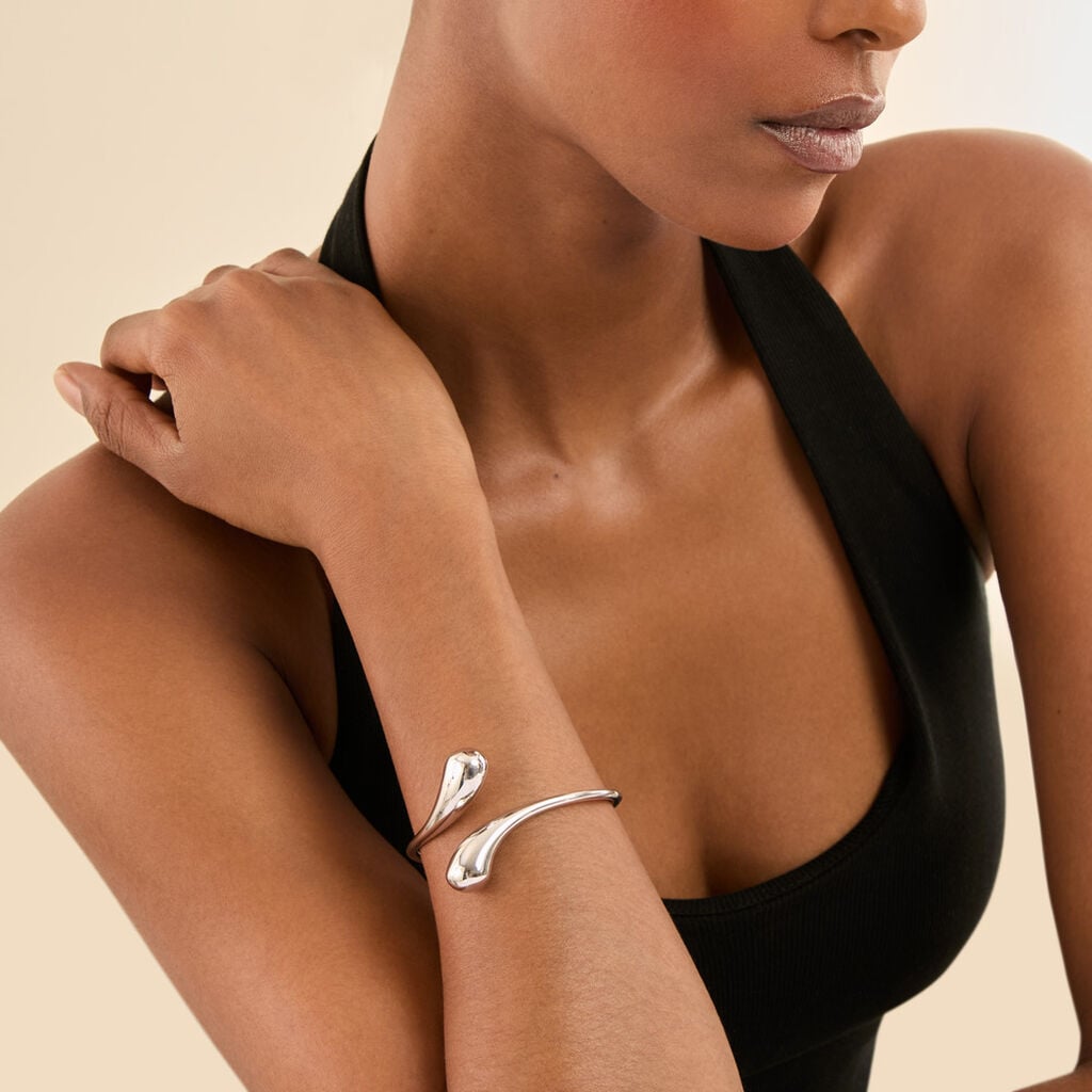 Bracelet Jonc Allure Argent Blanc - Bracelets joncs Femme | Histoire d&rsquo;Or