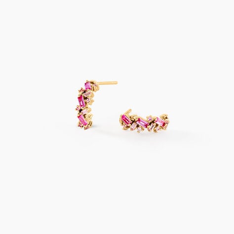 Cr&eacute;oles Rio Argent Rose Oxyde De Zirconium - Boucles d'oreilles cr&eacute;oles Femme | Histoire d&rsquo;Or