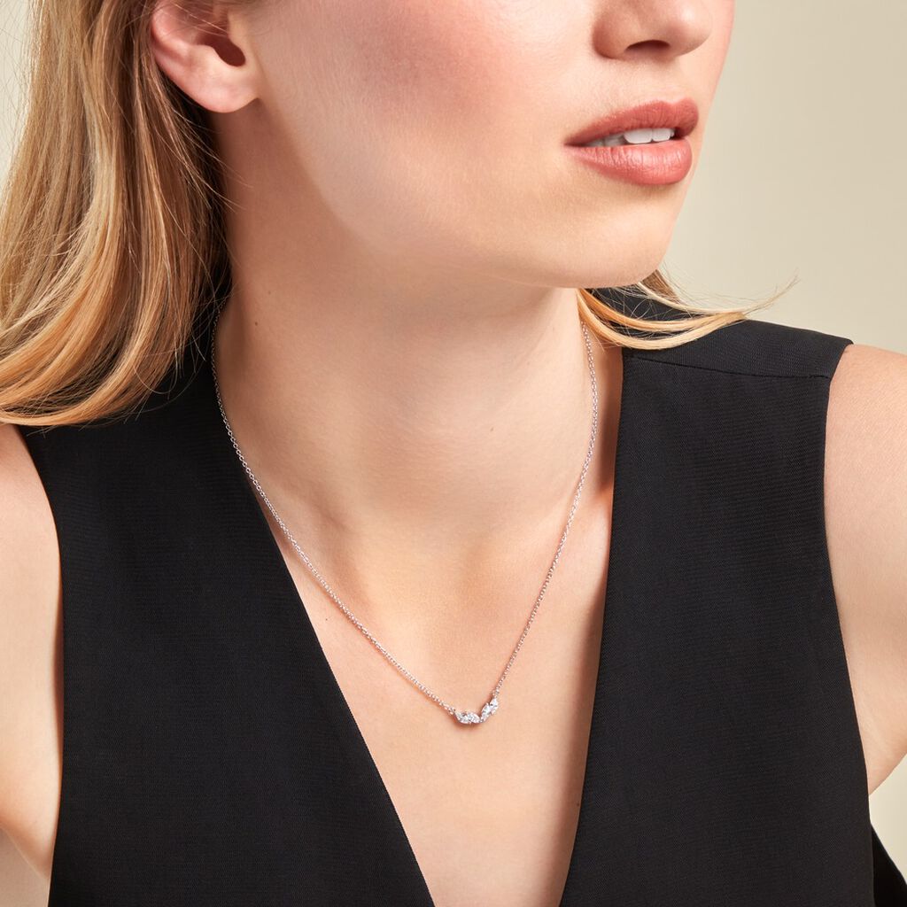 Collier Winter Sweetness Argent Blanc Oxyde De Zirconium - Colliers fantaisie Femme | Histoire d’Or