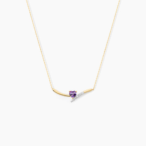 Collier Eva Or Jaune Amethyste Et Oxyde De Zirconium - Colliers Femme | Histoire d&rsquo;Or