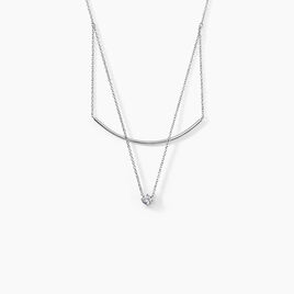 Collier Ruth Argent Blanc Oxyde De Zirconium - Colliers doubles et triples chaînes Femme | Histoire d’Or