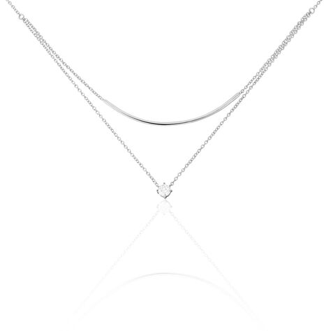 Collier Ruth Argent Blanc Oxyde De Zirconium - Colliers doubles et triples chaînes Femme | Histoire d’Or