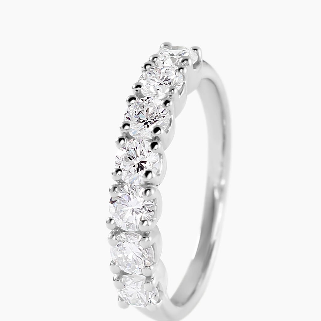 Alliance Eloisa Ld Platine Blanc Diamant Synth&eacute;tique - Alliances Femme | Histoire d&rsquo;Or
