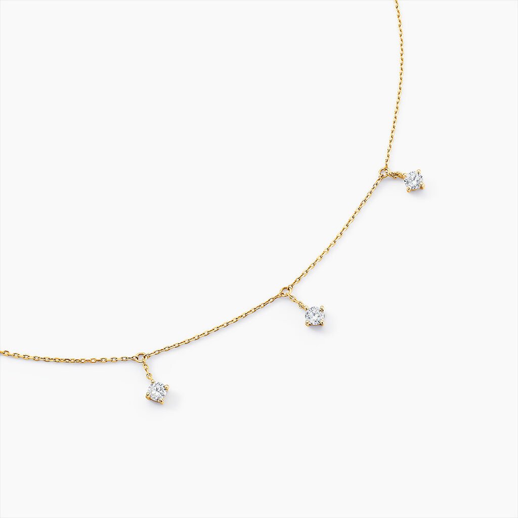 Collier Falling Star Or Jaune Oxyde De Zirconium - Colliers Femme | Histoire d’Or