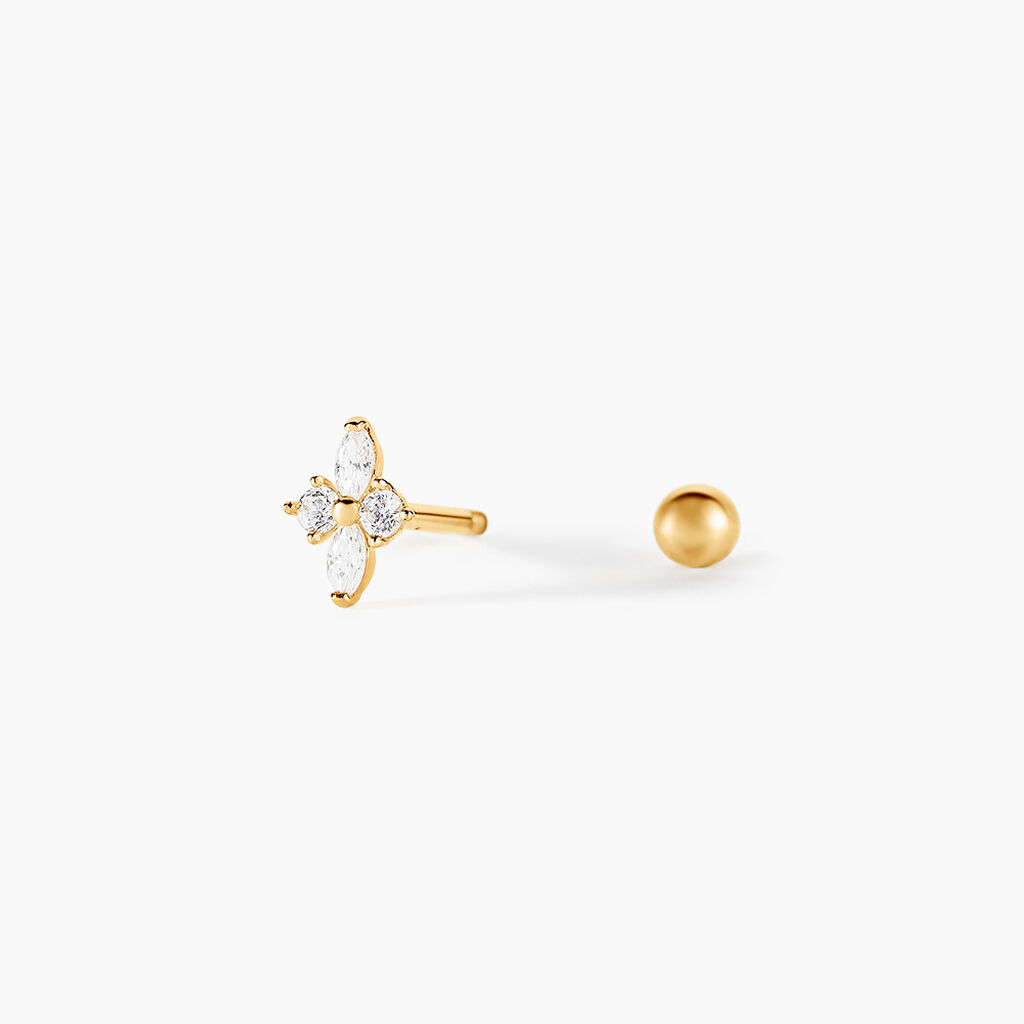 Piercing D'oreille Unitaire Eug&ecirc;nia Or Jaune Oxyde De Zirconium - Piercings d'oreilles Femme | Histoire d&rsquo;Or