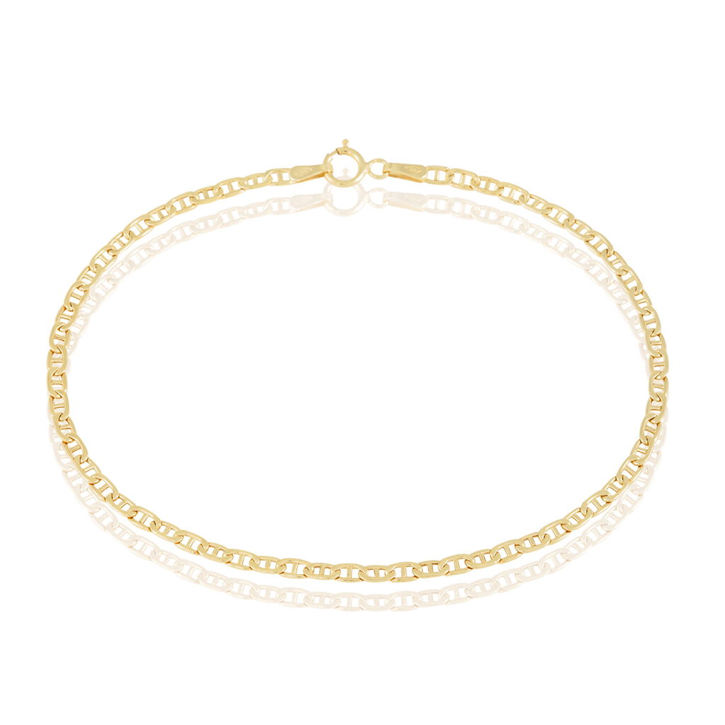 Bracelet Capucin Or Jaune Maille Marine Plate - Bracelets chaîne Femme | Histoire d’Or