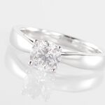 Bague Solitaire Iris Or Blanc Diamant - Bagues solitaires Femme | Histoire d&rsquo;Or