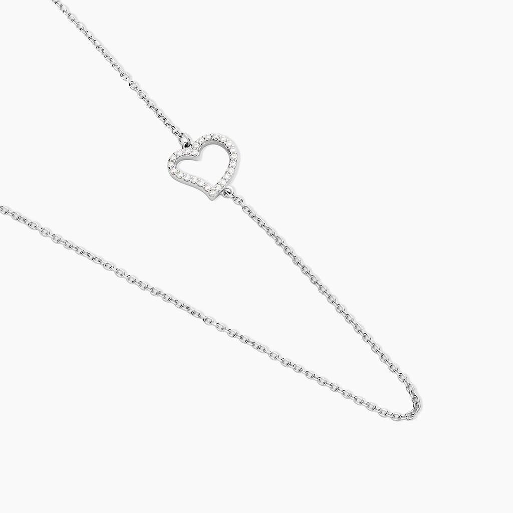 Collier Tahis Argent Blanc Oxyde De Zirconium - Colliers fantaisie Femme | Histoire d&rsquo;Or