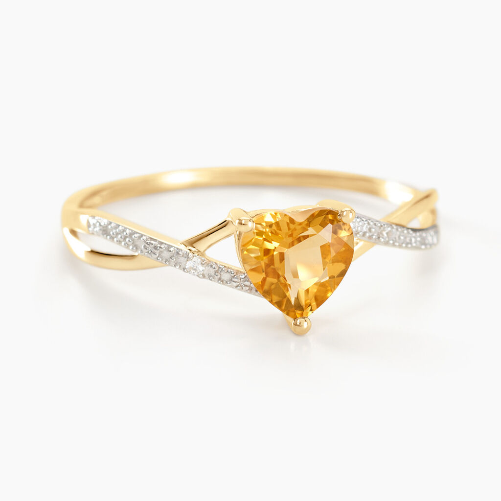 Bague Clothilde Or Jaune Citrine Et Oxyde