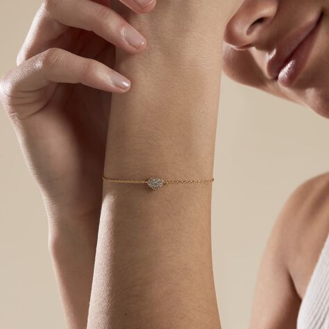 Bracelet Plaqué Or Nafissa Oxydes De Zirconium - Bracelets Coeur Femme | Histoire d’Or
