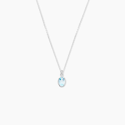 Collier Cyprille Or Blanc Topaze Et Oxyde De Zirconium - Colliers Femme | Histoire d&rsquo;Or