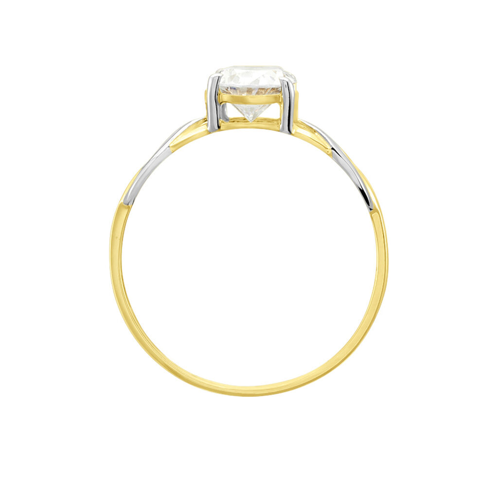 Bague Or Bicolore Kolleen Oxyde De Zirconium - Bagues avec pierre Femme | Histoire d’Or