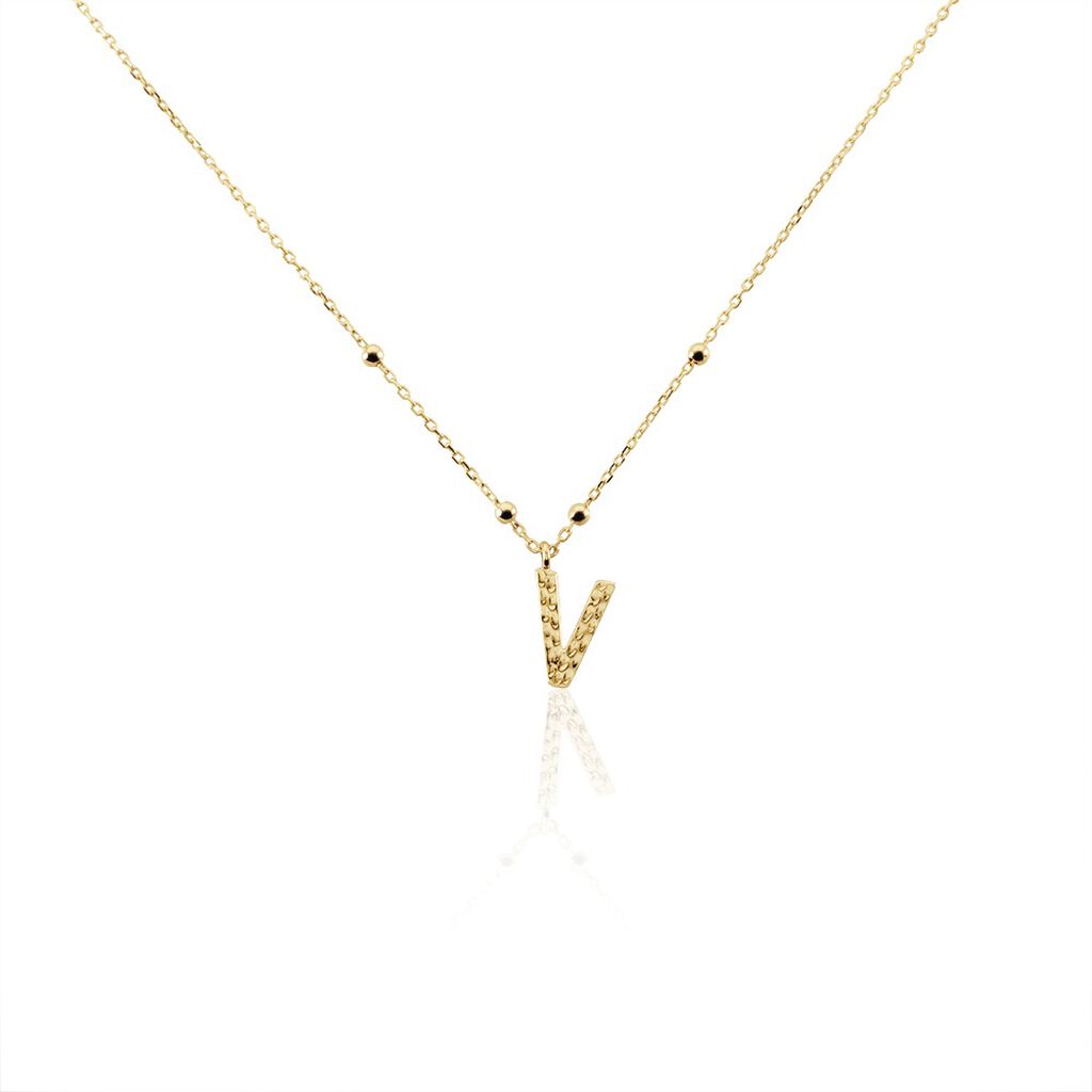 Collier PlaquÃ© Or Jaune Lettra