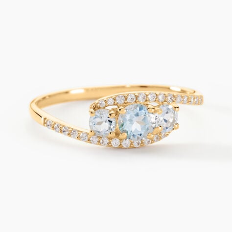 Bague Chloe Or Jaune Topaze Et Oxyde De Zirconium - Bagues solitaires Femme | Histoire d&rsquo;Or