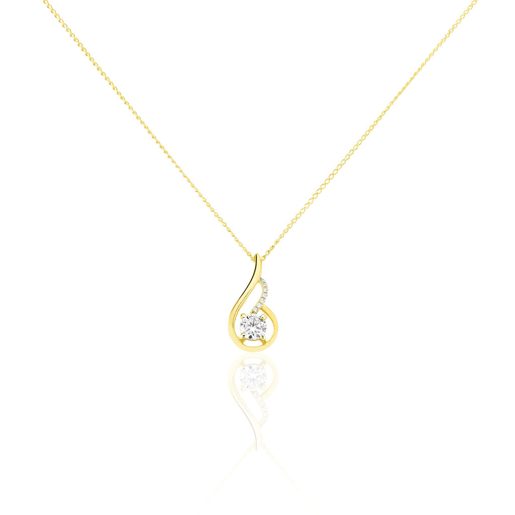 Collier Koline Or Jaune Oxyde De Zirconium