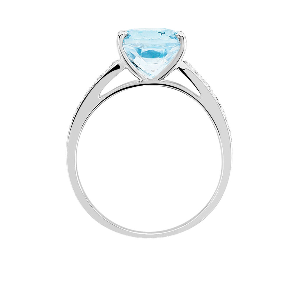 Bague Marie-camille Or Blanc Topaze Et Oxyde De Zirconium - Bagues solitaires Femme | Histoire d’Or