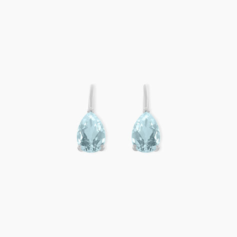 Boucles D'oreilles Puces Anesa Or Blanc Topaze - Clous d'oreilles Femme | Histoire d’Or