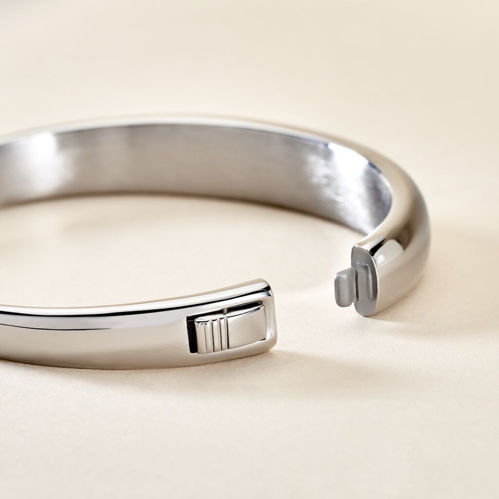 Bracelet Jonc Emilio Acier Blanc - Bracelets joncs Femme | Histoire d&rsquo;Or