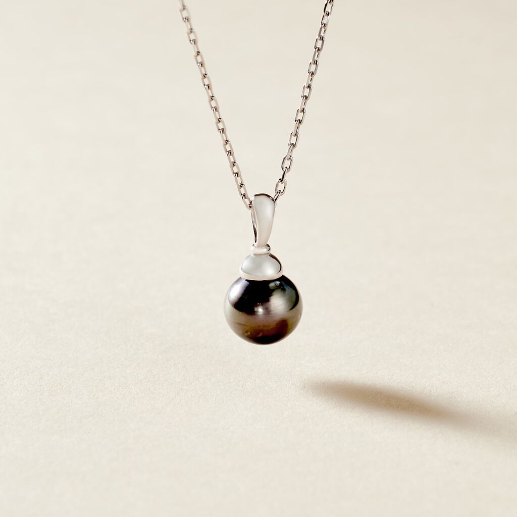 Pendentif Phila Or Blanc Perle De Culture De Tahiti - Pendentifs Femme | Histoire d&rsquo;Or