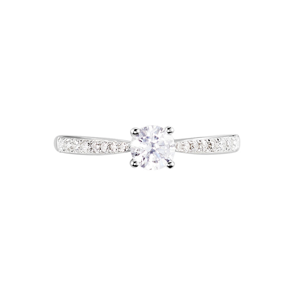Bague Solitaire Hemera Or Blanc Diamant - Bagues solitaires Femme | Histoire d&rsquo;Or