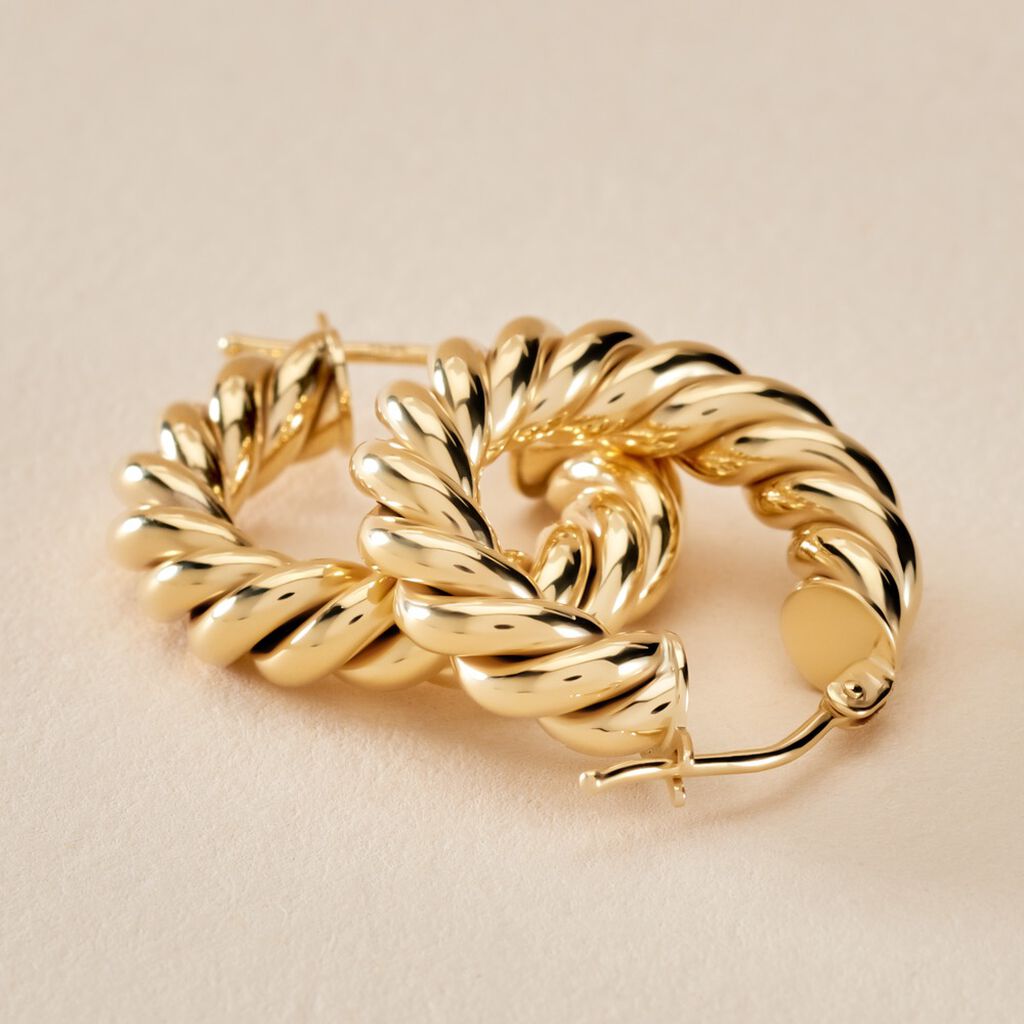 Créoles Ausra Or Jaune - Boucles d'oreilles créoles Femme | Histoire d’Or