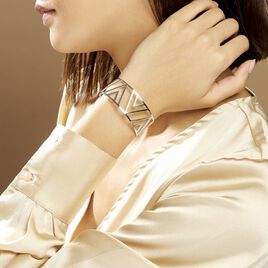 Bracelet Manchette Mathilde Acier Blanc - Bracelets fantaisie Femme | Histoire d’Or