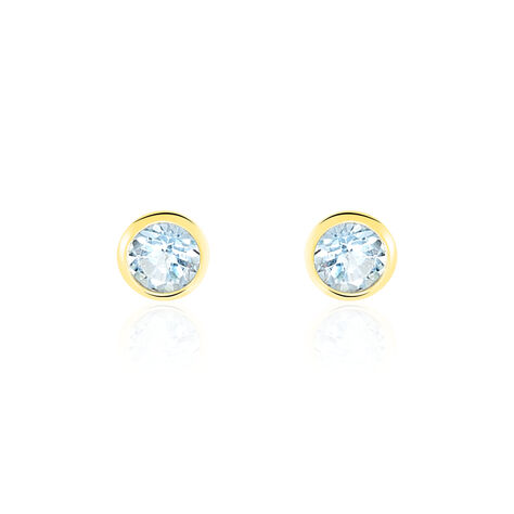 Boucles D'oreilles Puces Edy Serti Clos Or Jaune Topaze - Clous d'oreilles Femme | Histoire d’Or