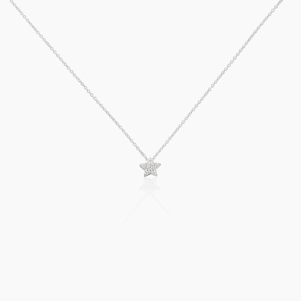 Collier Taona Argent Blanc Oxyde De Zirconium - Colliers fantaisie Femme | Histoire d’Or