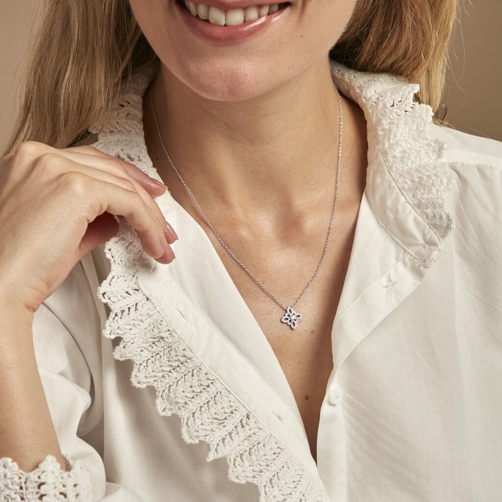 Collier Isia Argent Blanc Oxyde De Zirconium - Colliers fantaisie Femme | Histoire d’Or