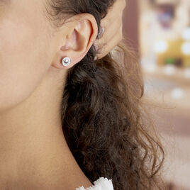 Boucles D'oreilles Puces Amory Argent Blanc Oxyde De Zirconium - Boucles d'oreilles fantaisie Femme | Histoire d’Or