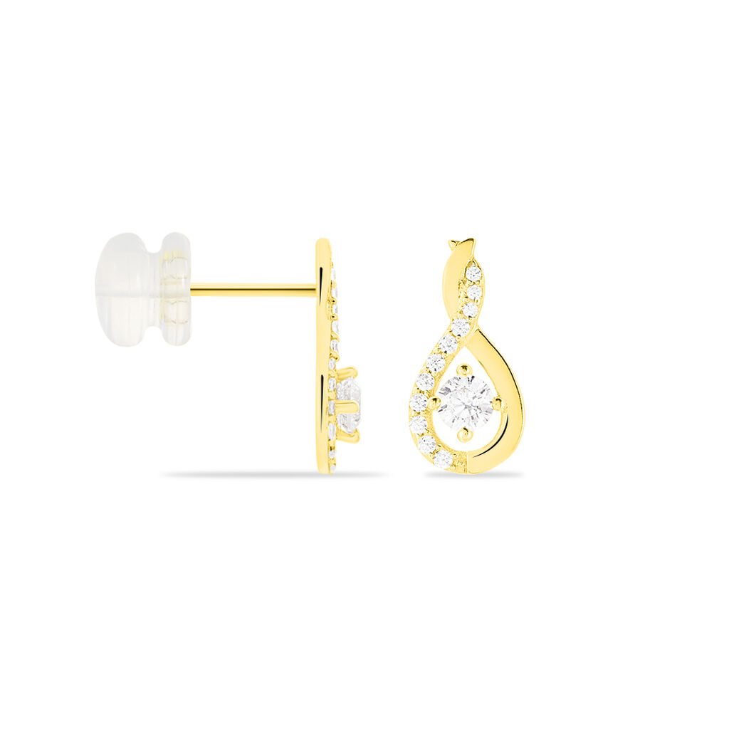 Boucles D'oreilles Pendantes Evana Or Jaune Oxyde De Zirconium - Boucles d'oreilles pendantes Femme | Histoire d’Or
