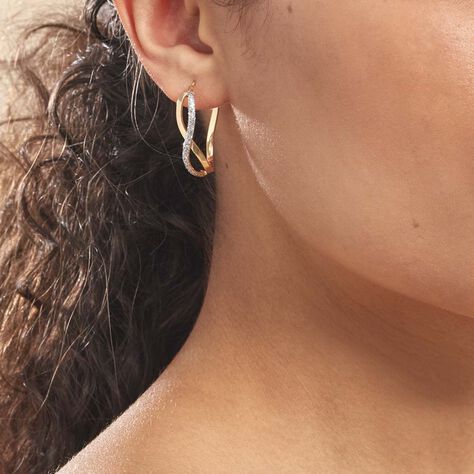 Créoles Micha Or Bicolore - Boucles d'oreilles créoles Femme | Histoire d’Or
