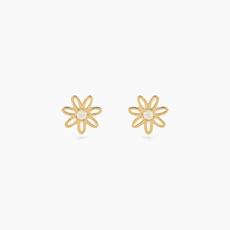 Boucles D'oreilles Puces Syd Or Jaune Oxyde De Zirconium - Clous d'oreilles Enfant | Histoire d’Or