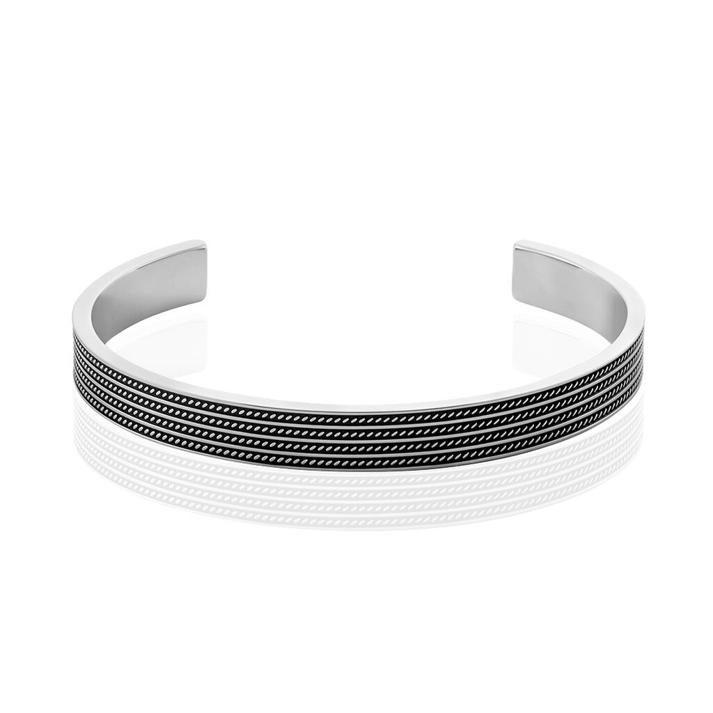 Bracelet Jonc Ouvert Acier Bicolore Anderson - Bracelets joncs Homme | Histoire d’Or