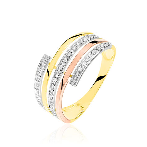 Bague Eleonore Or Tricolore Diamant - Bagues avec pierre Femme | Histoire d’Or