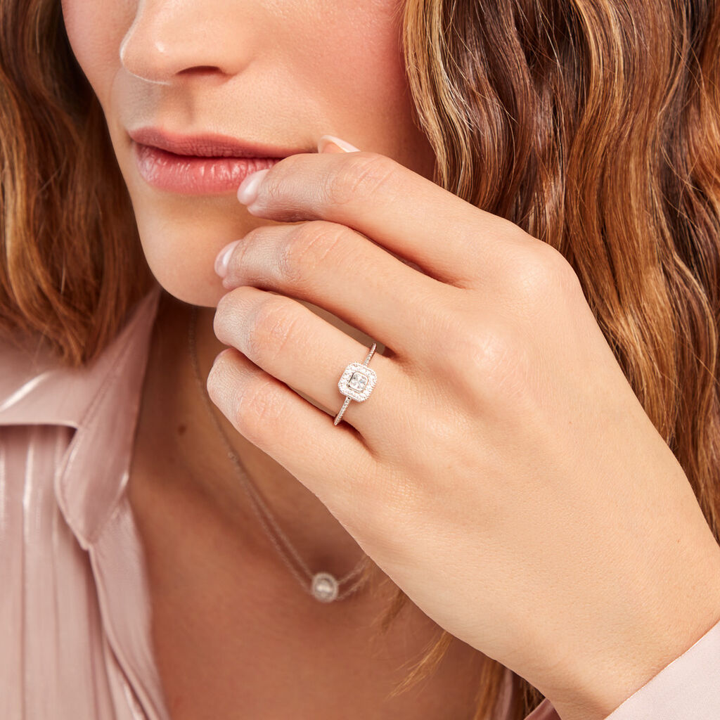 Bague Micarla Argent Blanc Oxyde De Zirconium - Bagues solitaires Femme | Histoire d’Or