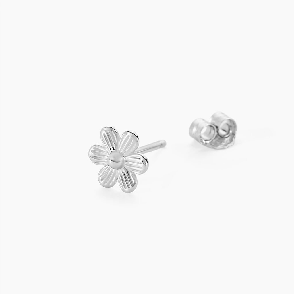 Boucles D'oreilles Puces Niva Argent Blanc - Nouveautés Femme | Histoire d’Or