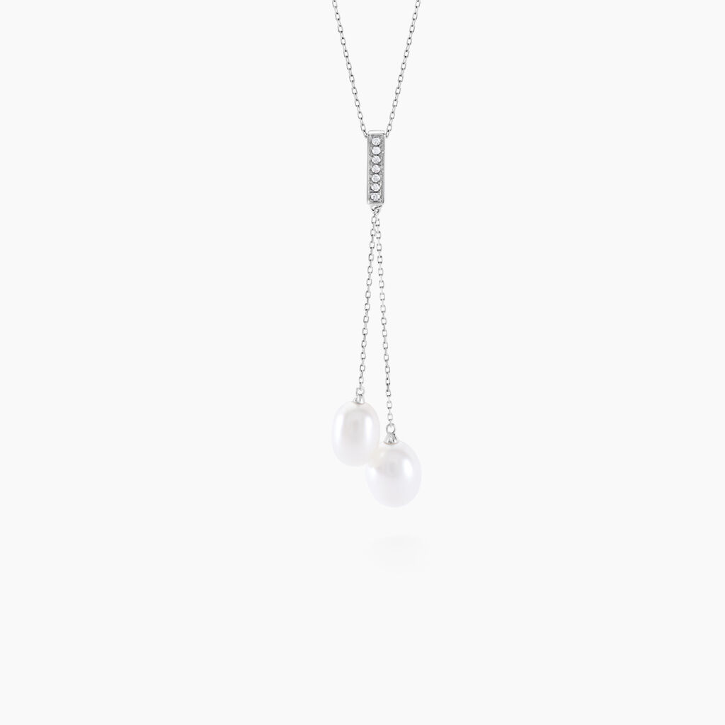 Collier Giacomo Or Blanc Perle De Culture - Colliers Femme | Histoire d’Or