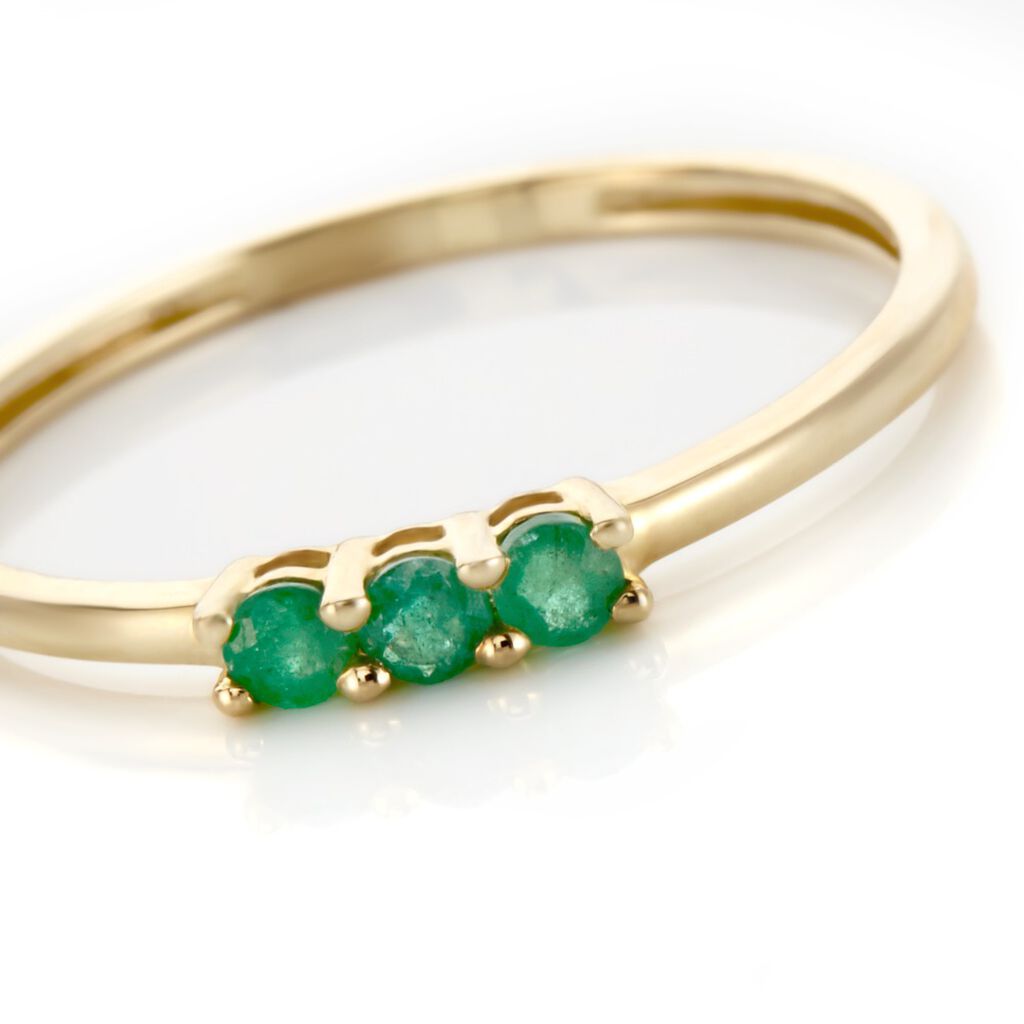 Bague Richie Or Jaune Emaraude - Bagues avec pierre Femme | Histoire d&rsquo;Or