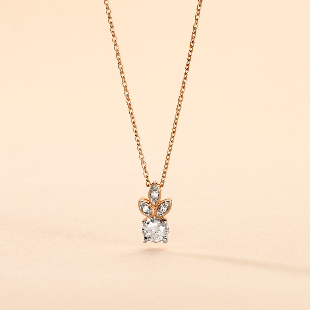 Collier Alicea Or Rose Diamant - Colliers Femme | Histoire d’Or