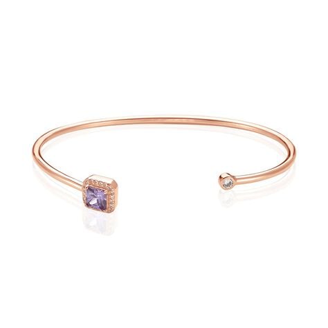 Bracelet Jonc Purple Mood Argent Rose Oxyde De Zirconium - Bracelets joncs Femme | Histoire d&rsquo;Or