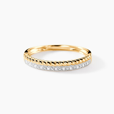 Bague Or Jaune Uxella Diamants - Bagues avec pierre Femme | Histoire d&rsquo;Or