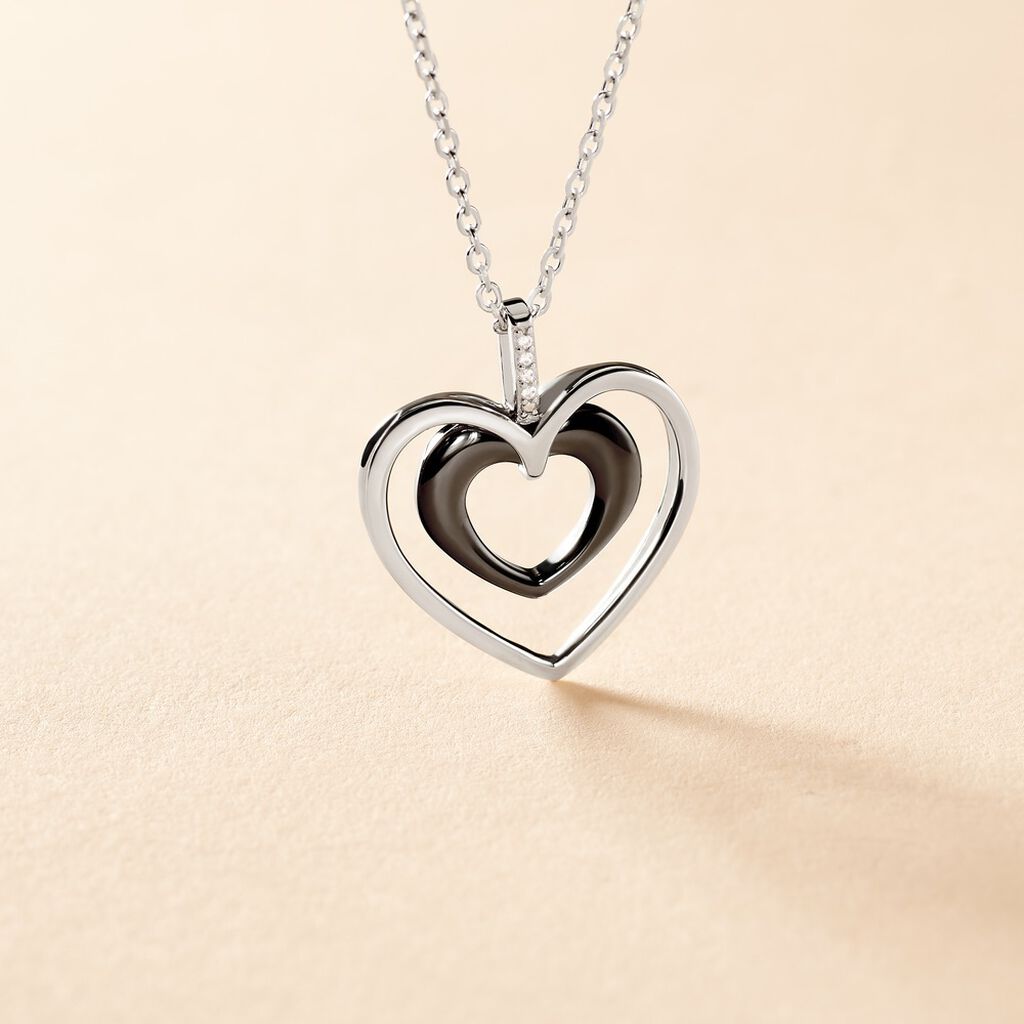 Collier Ceramik Design Argent Blanc C&eacute;ramique Et Oxyde De Zirconium - F&ecirc;te des m&egrave;res Femme | Histoire d&rsquo;Or