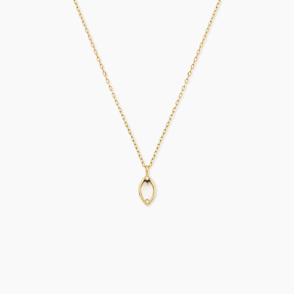 Collier Chelo Or Jaune Nacre Oxyde De Zirconium - F&ecirc;te des m&egrave;res Femme | Histoire d&rsquo;Or