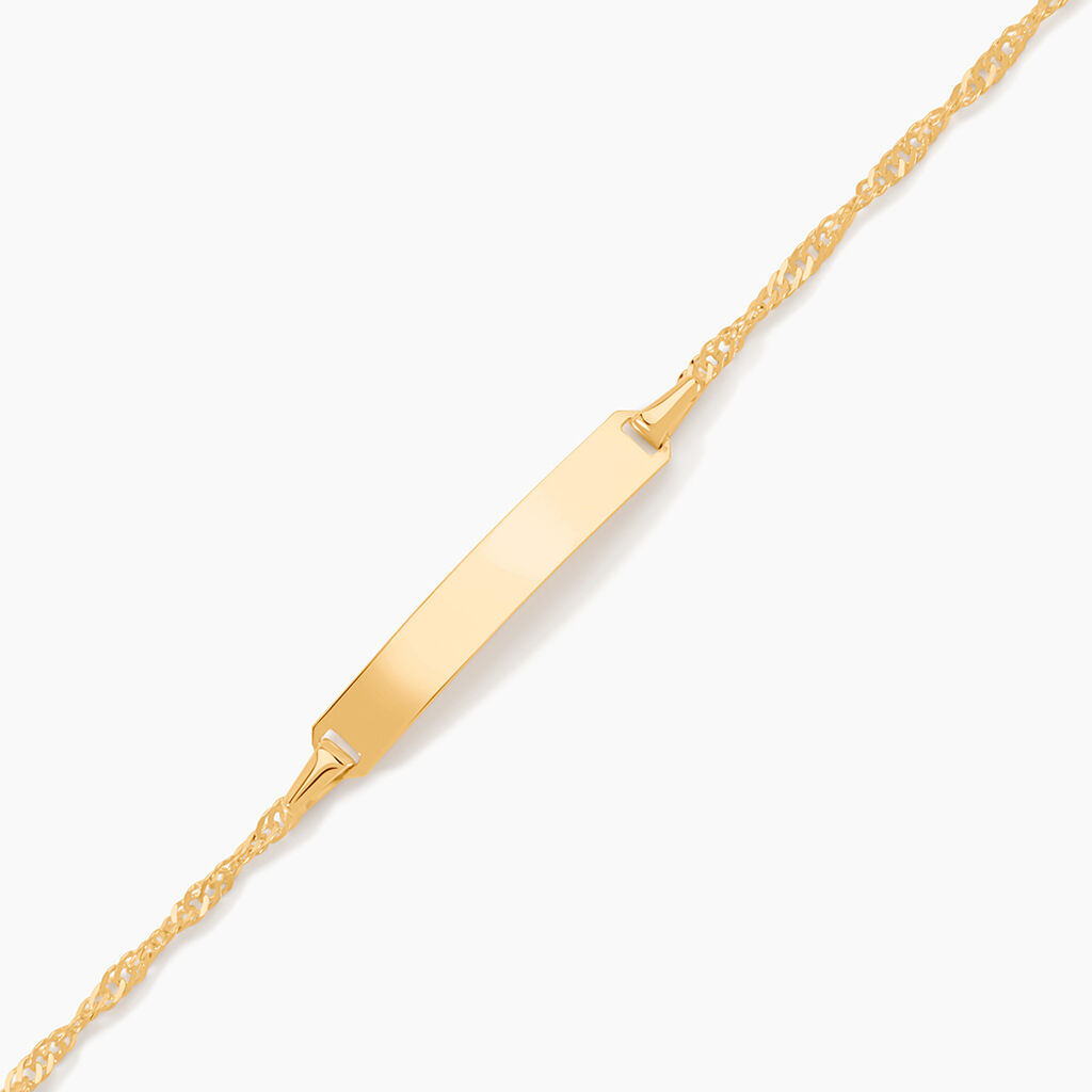 Bracelet Identit&eacute; Ericka Maille Singapour Or Jaune - Bracelets Communion Enfant | Histoire d&rsquo;Or