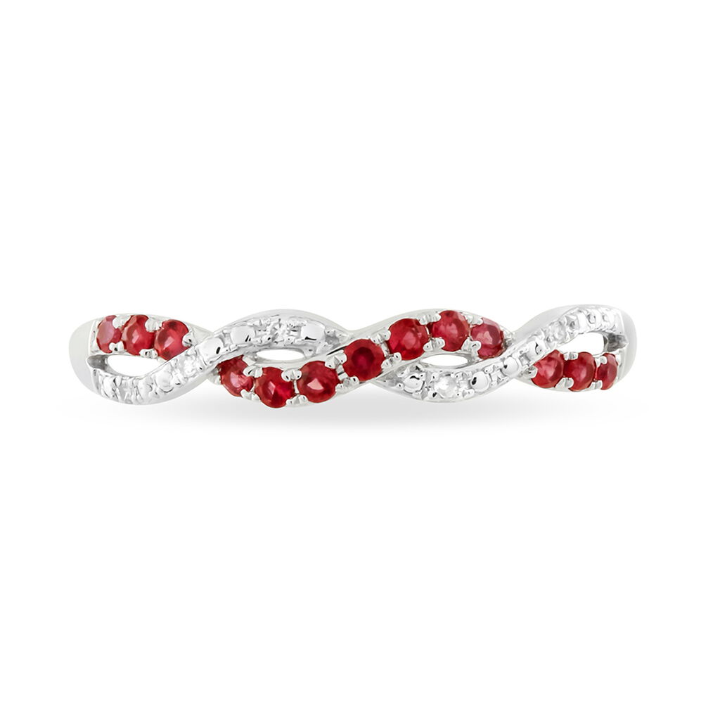 Bague Sofia Or Blanc Rubis Et Diamant - Bagues avec pierre Femme | Histoire d’Or