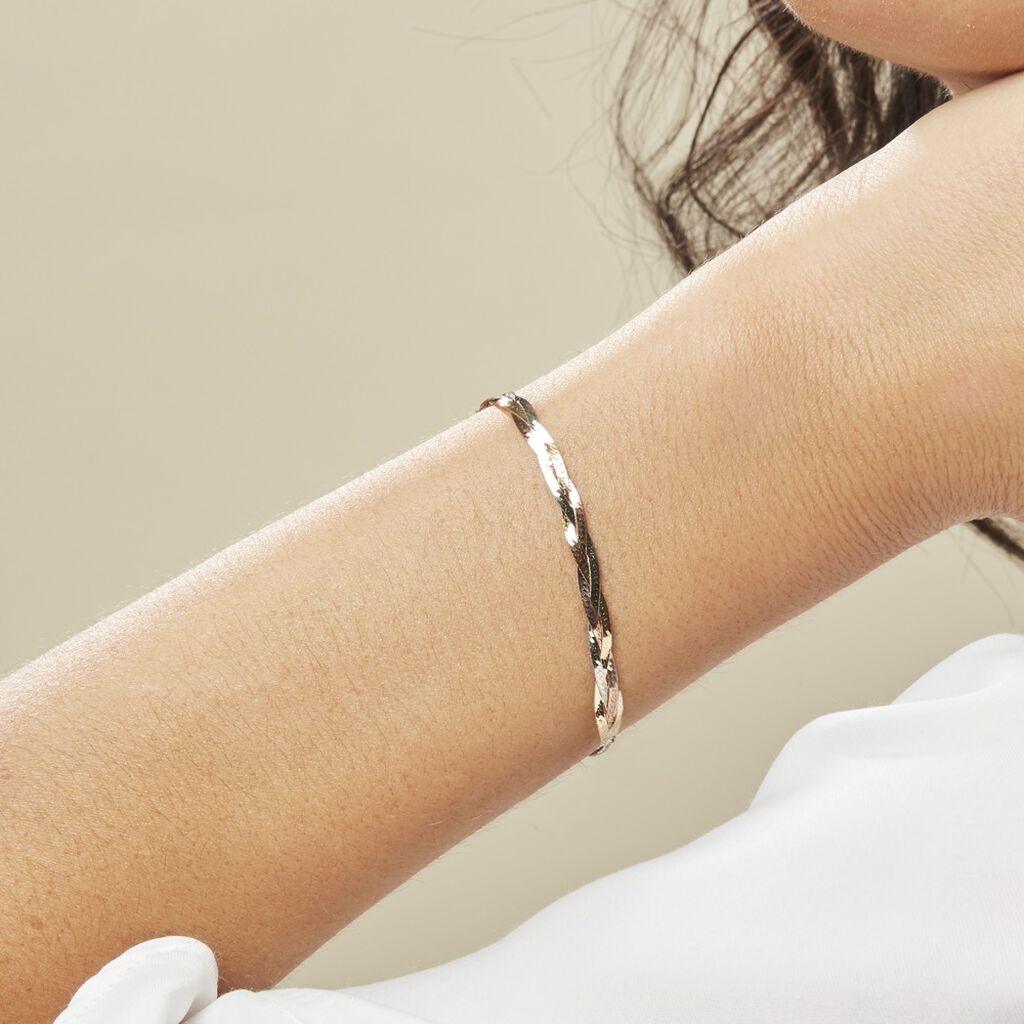 Bracelet Jasmin Tresse 3 Fils Or Tricolore - Bracelets Femme | Histoire d’Or